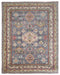 8x10 Gray Kuba Afghan Hand Knotted Wool Area Rug